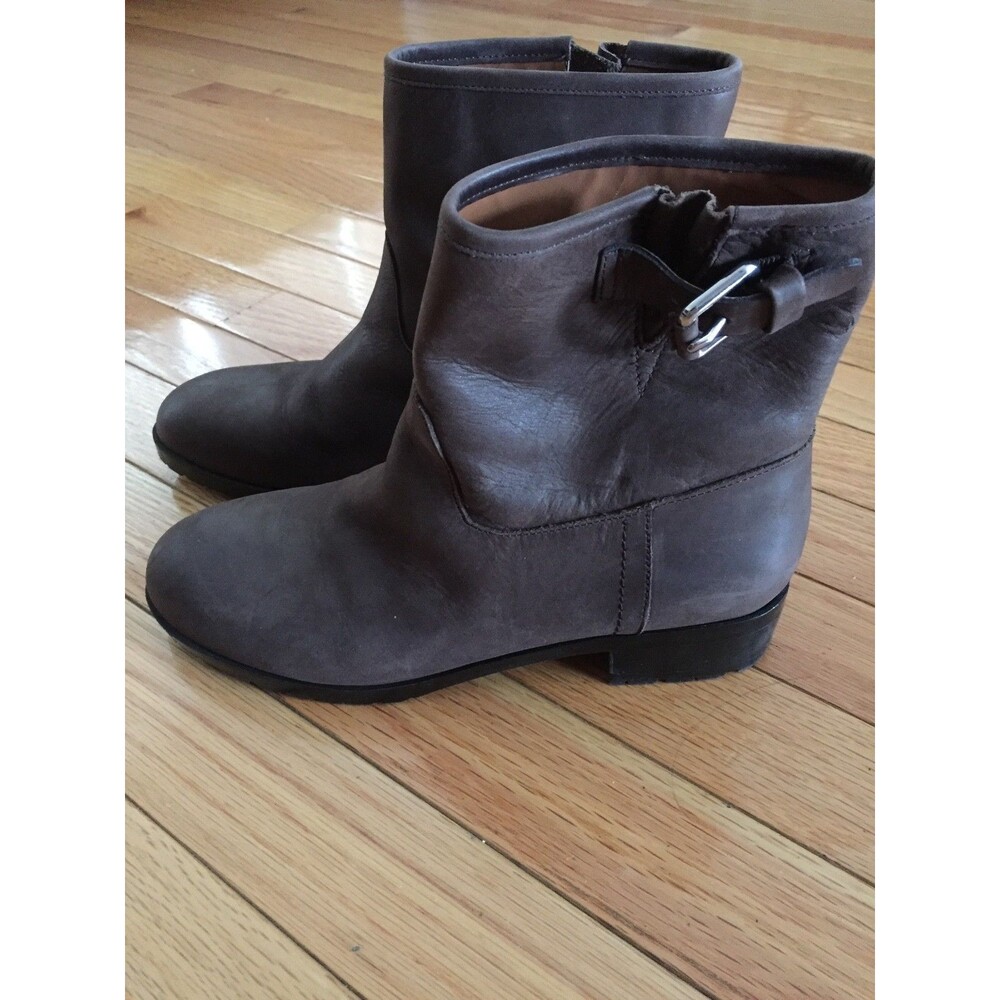 Gap Brown Low Moto Boots Women's Sz 6 Buckle Leather NWOT